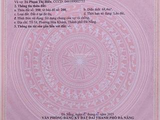 Tôi chính chủ cần bán lô kiệt 119 phạm như xương, hòa khánh nam, liên chiểu