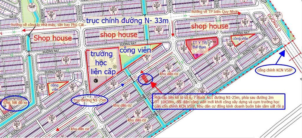 Bán lô đối diện noxh 150m2 tại becamex vsip bình định, 1,095 tỷ