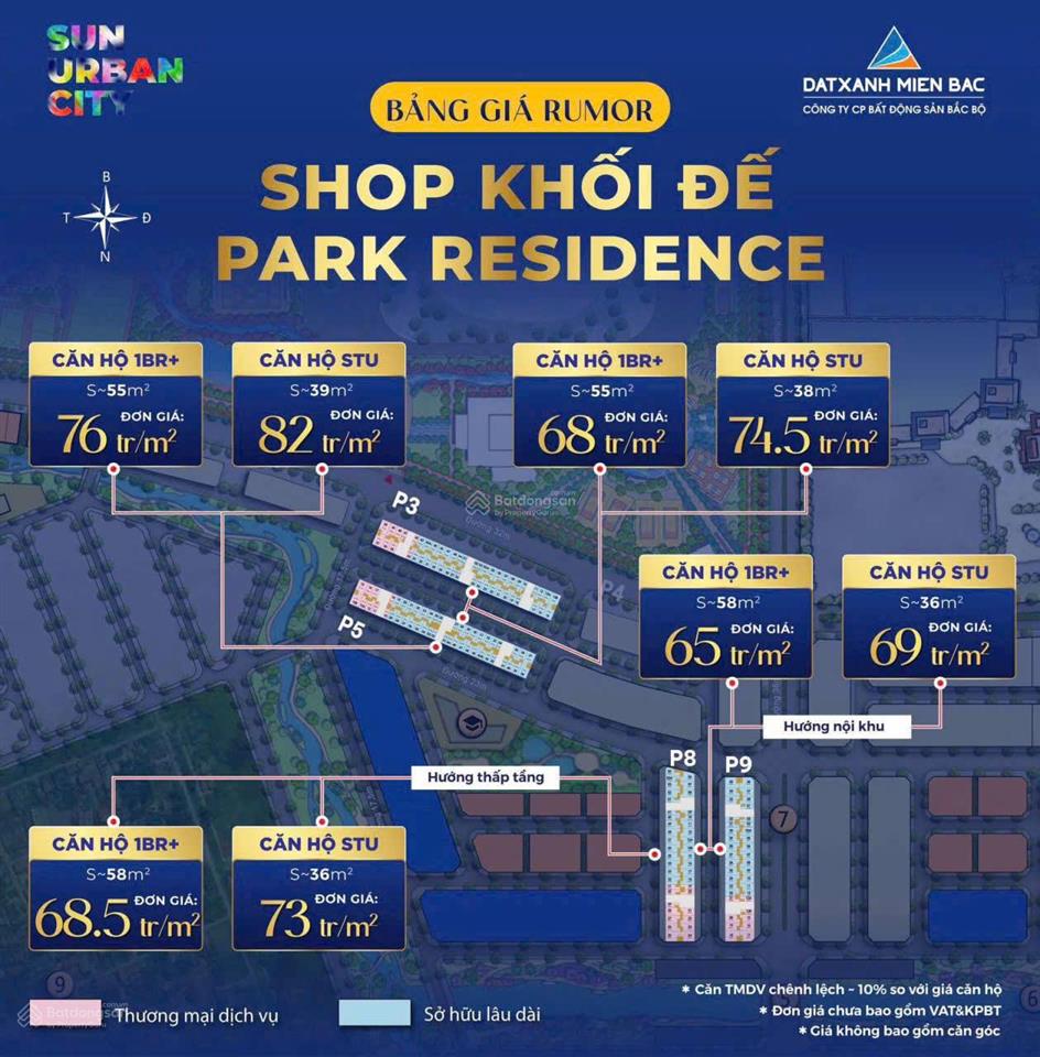 Bán shophouse khối đế chung cư sun hà nam, sở hữu lâu dài