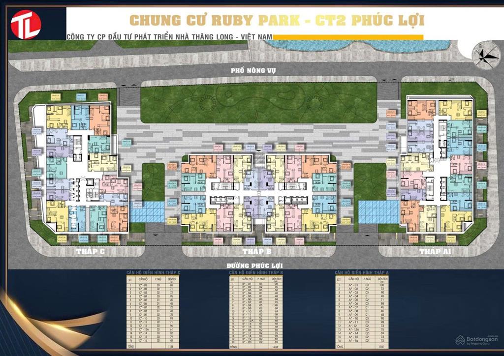 Bán căn hộ 2pn, 68,2m2 tại ruby park, phúc lợi