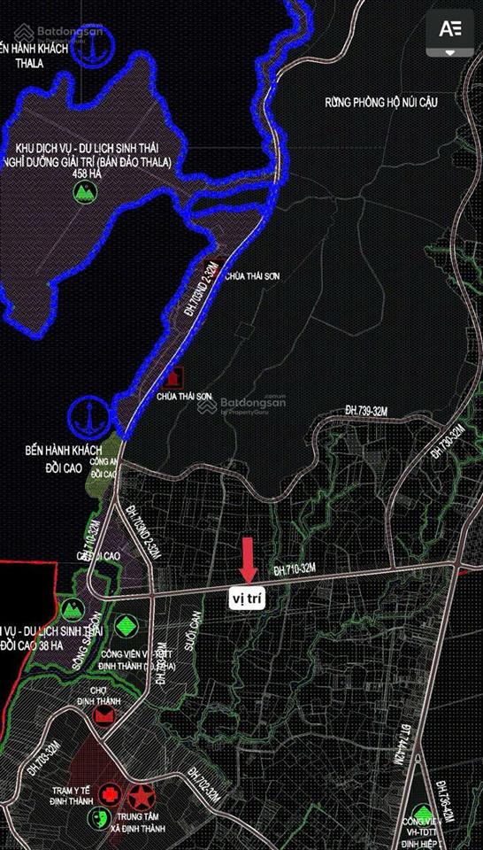 Mặt tiền trục chính kết nối tỉnh lộ 744 vào quần thể kdl núi cậu  chùa thái sơn  bán đảo thala