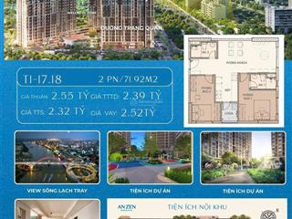Bán căn hộ 2pn, 2wc tại an zen residence, 2,55 tỷ, 71,92m2, giá tốt, giá trực tiếp từ chủ đầu tư