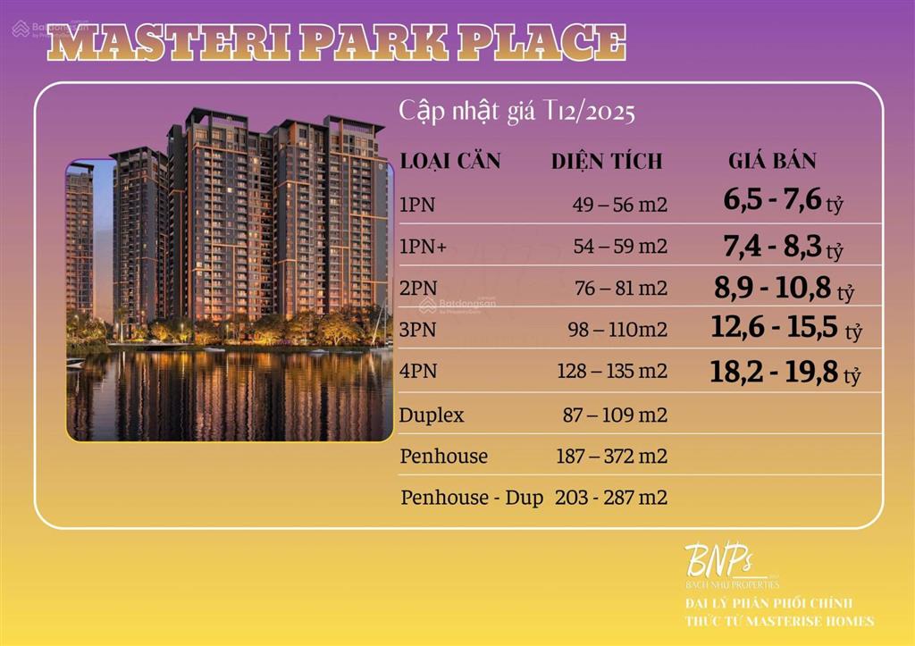 Em có sẵn 1 phòng ngủ 6,533 tỷ (vay) giá gốc cđt masteri park place ct5