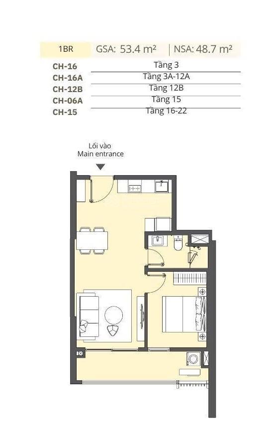 Em có sẵn 1 phòng ngủ 6,533 tỷ (vay) giá gốc cđt masteri park place ct5