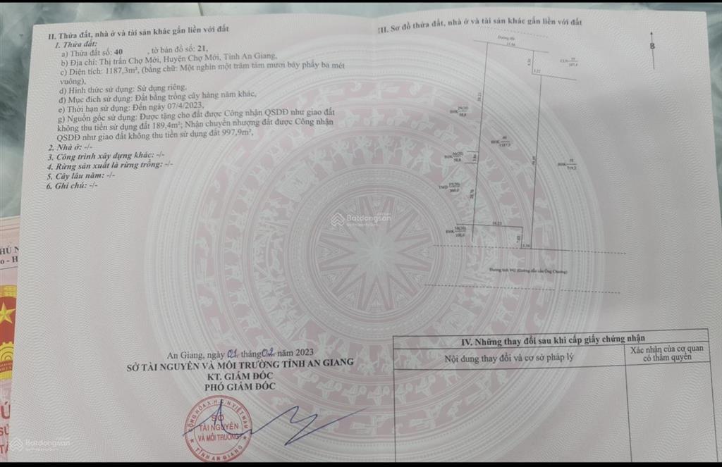 Bds nằm ngay trung tâm. có xây dựng sẵn.