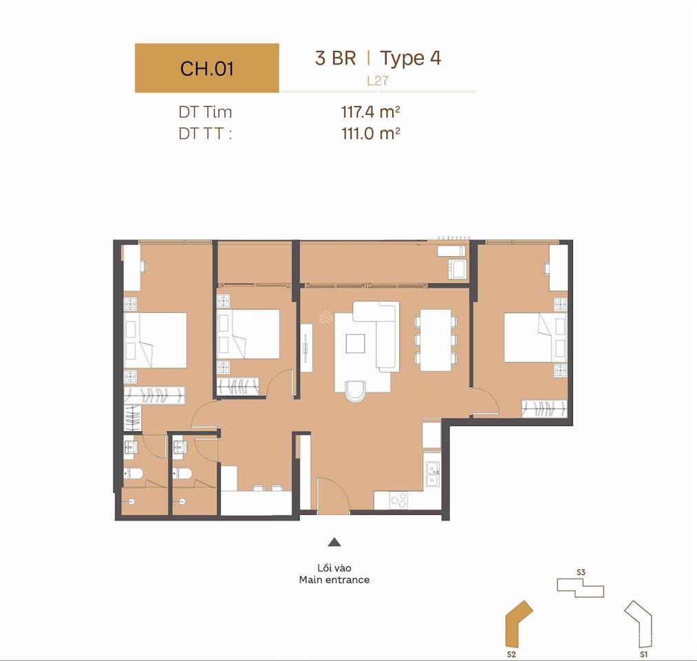 Chính chủ bán 3pn tầng cao nhất 111m2 masteri trinity square view pháo hoa, tt ocp2, bể bơi
