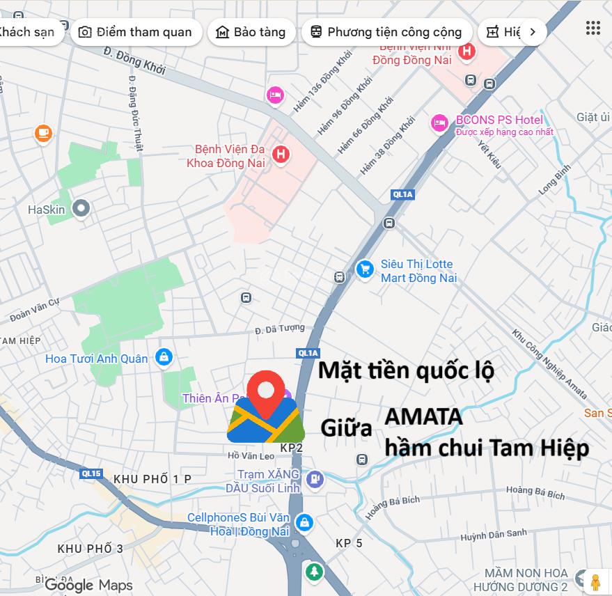 Mặt bằng kinh doanh gần vòng xoay tam hiệp, khu công nghiệp biên hòa, amata