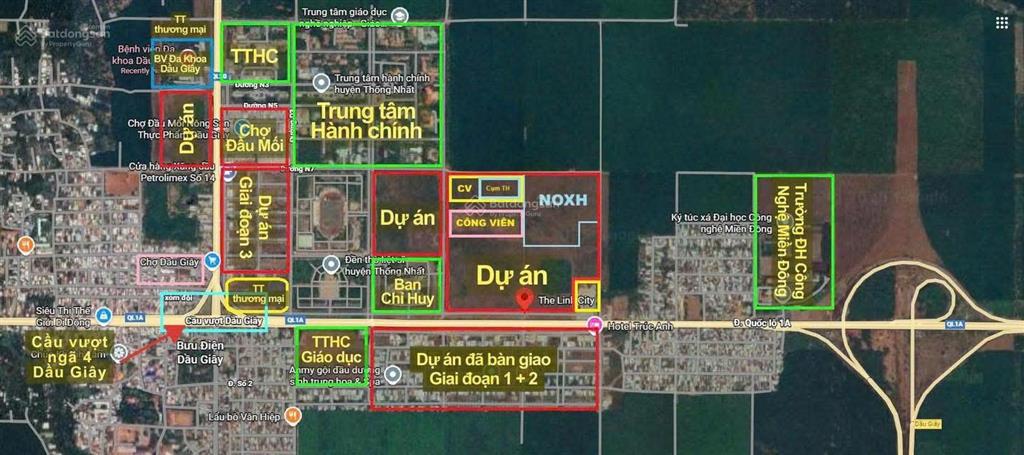 Đất nền trung tâm hành chính dầu giây  mặt tiền ql1a  chỉ từ 16tr/m2