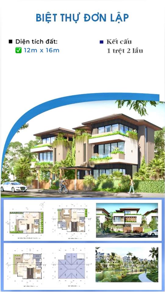 Độc nhất 1 nền biệt thự 10x16m mặt tiền 12m, full thổ full sổ: 3 tỷ 2(VAT). Vũ 0823900266