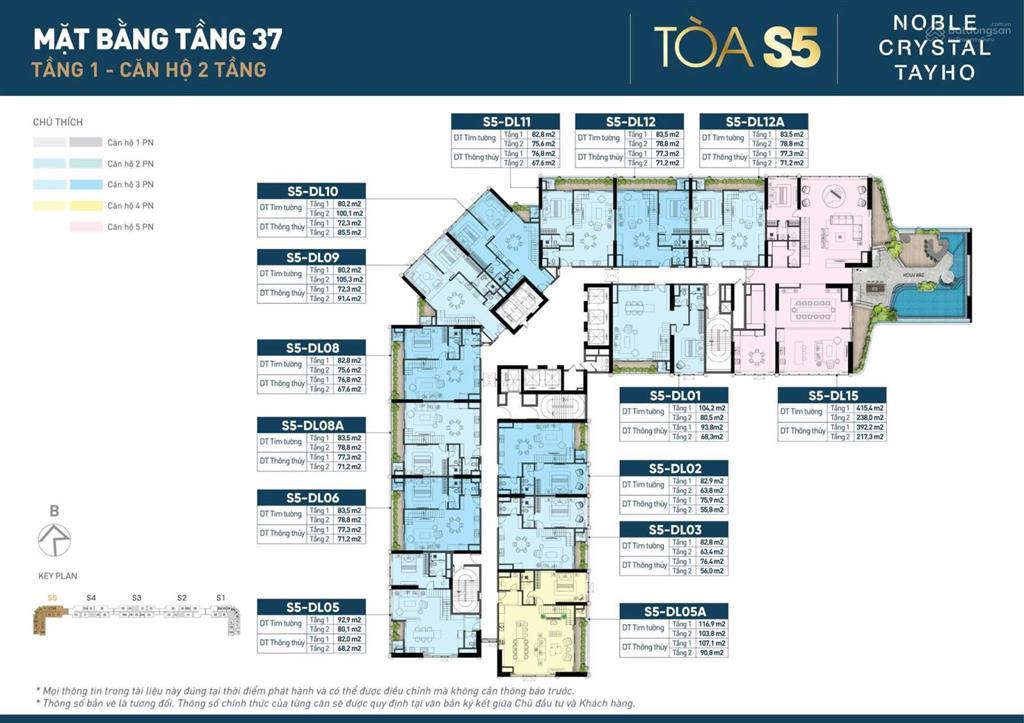 Mở bán penthouse noble crystal tây hồ 288m2 có bể bơi sân vườn riêng 72m2, view hồ tây sông hồng