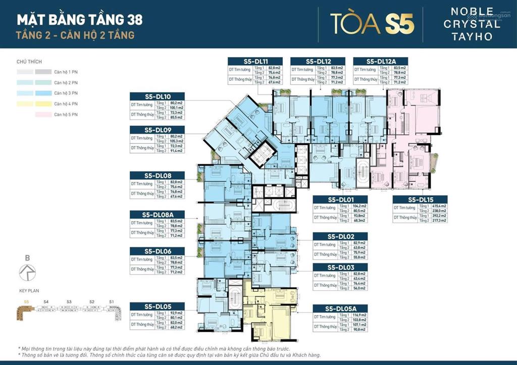 Mở bán penthouse noble crystal tây hồ 288m2 có bể bơi sân vườn riêng 72m2, view hồ tây sông hồng