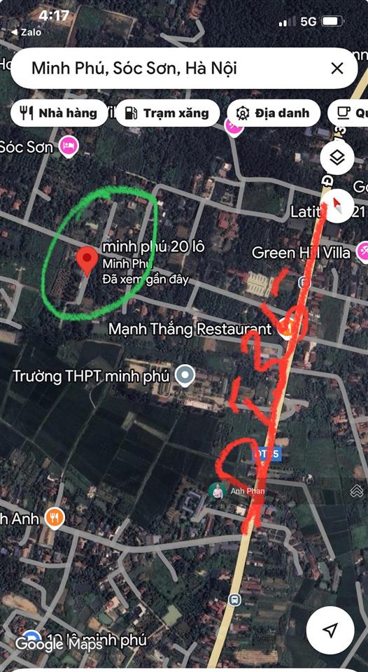 Bán đất tại thị trấn sóc sơn, 2,09 tỷ, 100m2, mặt tiền 5.5m
