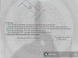 Siêu phẩm cho khách đầu tư, chỉ nhỉnh 1 tỷ lô 100m full thổ cư, hồng kỳ,sóc sơn, hà nội. oto vào
