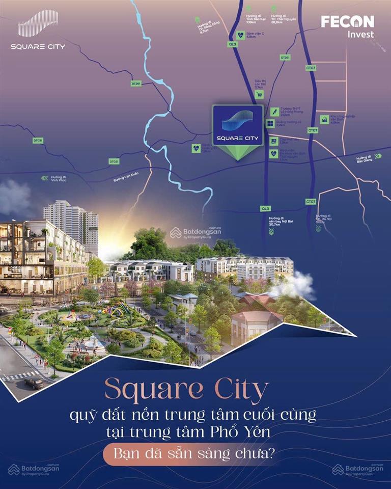 Phòng kinh doanh cđt fecon kình gửi quý khách hàng 50 suất ngoại giao ưu đãi dự án square city