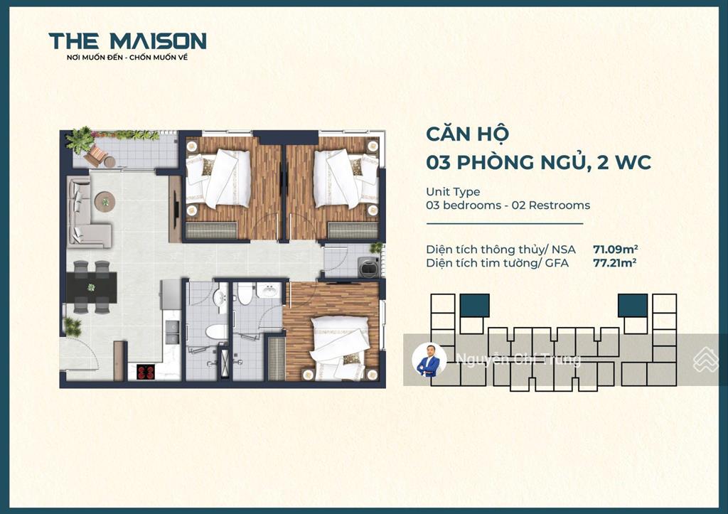 Bán nhanh căn hộ the maison thủ dầu một 3pn 2wc view sông 80m2 giá tốt nhất khu chung cư