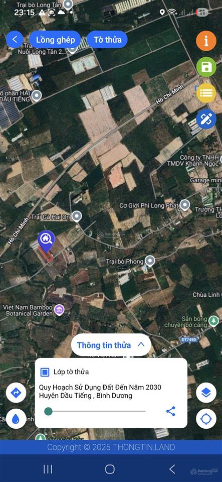 Đất long tân dầu tiếng 8,8 xào, 48m mặt tiền đường nhựa, phủ hồng, giá 5,5 tỷ tl.  0936 419 ***