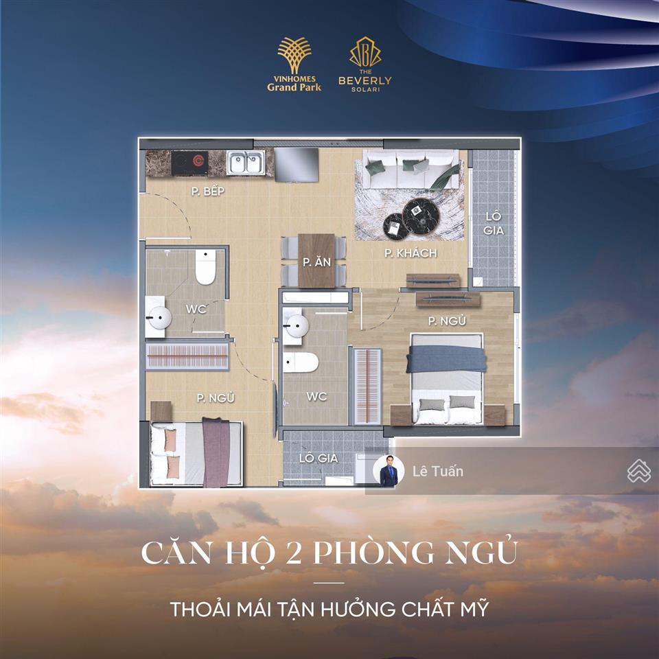 Độc quyền căn 2pn origami, giá rẻ nhất, chỉ 3.050 tỷ, nhà mới, tầng trung view thoáng mát