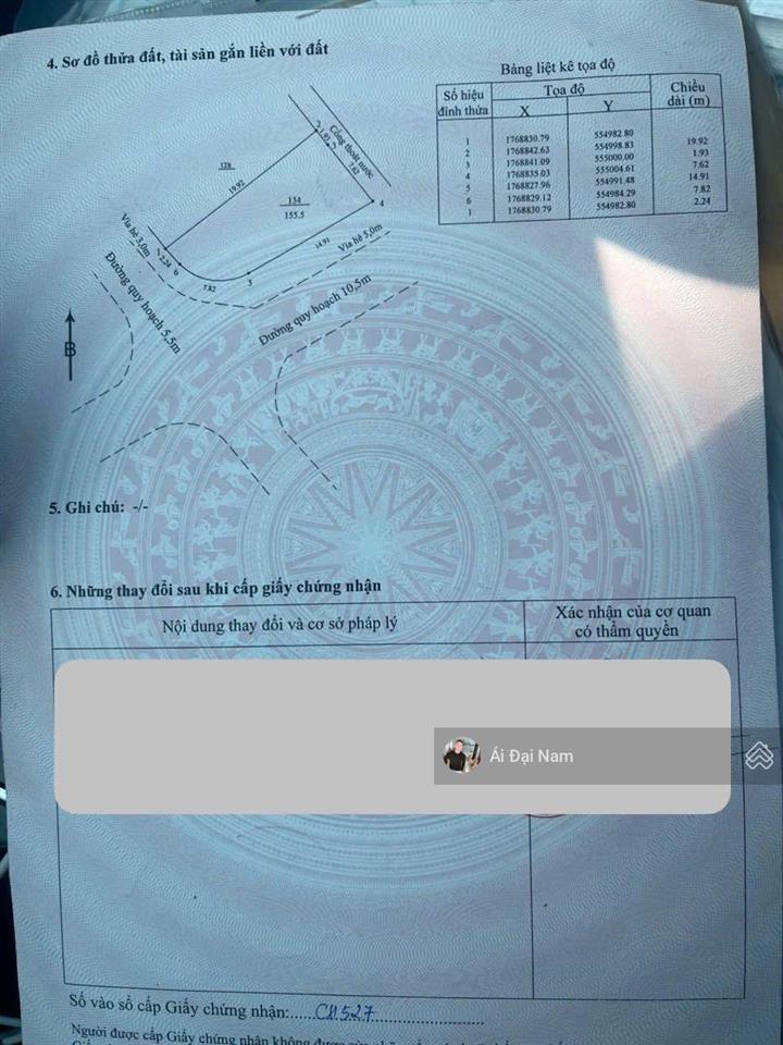 Chào bán lô góc 2 mt đường nguyễn thức đường  dt  155m