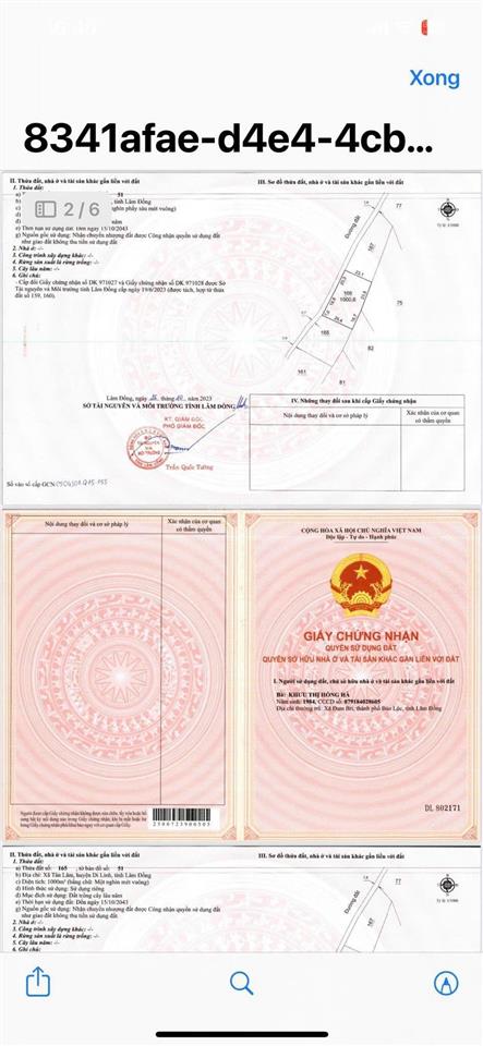 Chính chủ cần bán 1 sào đất vườn, ngang 40 mét huyện di linh