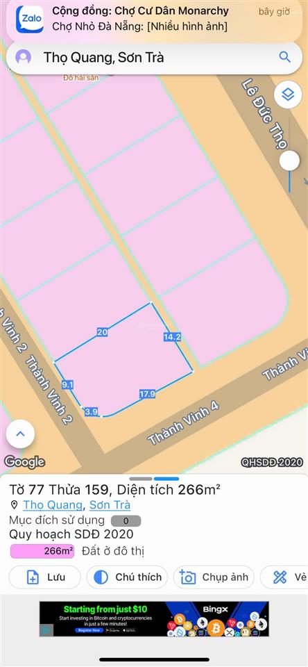 Bán lô góc 2 mặt tiền đường thành vinh 4 sát lê đức thọ 515m2, siêu vip ra biển 100m giá đầu tư