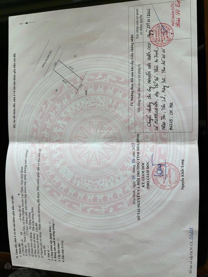 Chính chủ em cần tiền muốn bán nhanh 177m2 toàn bộ thổ cư thuộc xã phú nghĩa, lạc thủy, hoà bình