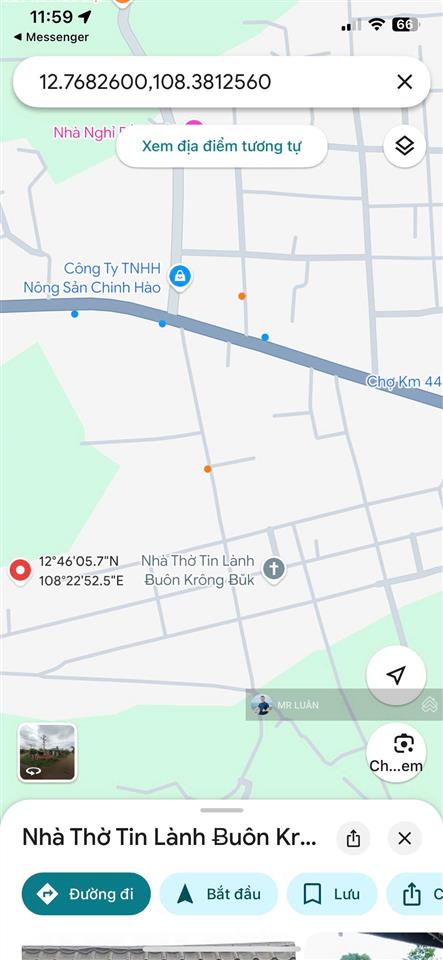 Tôi chính chủ cần bán lô đất km44 . dt 7 x 40 tc  60m2, cách ql14 , 500m , giá 330tr