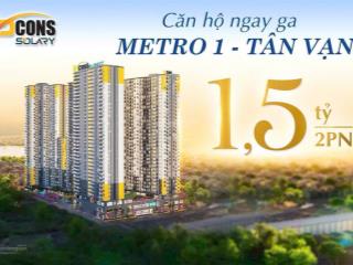 Chỉ còn 2 căn duy nhất 47m2  2pn, view q1, thoáng mát, cách tuyến metro chỉ 500m2 bcons solary