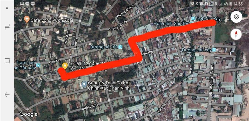 Bán lô đất đường 100a cầu xây, 75m2 giá 4,5 tỷ cách trạm metro trạm 2 500m