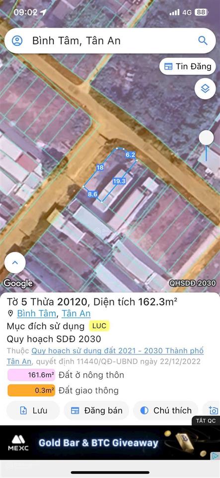 Bán lô góc 2 mặt tiền đường đinh viết cừu và đường số 2 kdc bình tâm