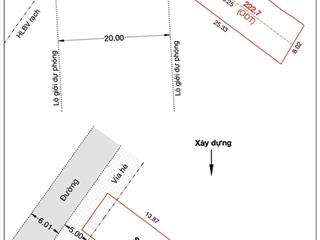 Lô đất 8x44=350m2. ngay sát mặt tiền sông vàm thuật đang làm nhựa. giá 14.6 tỷ tl
