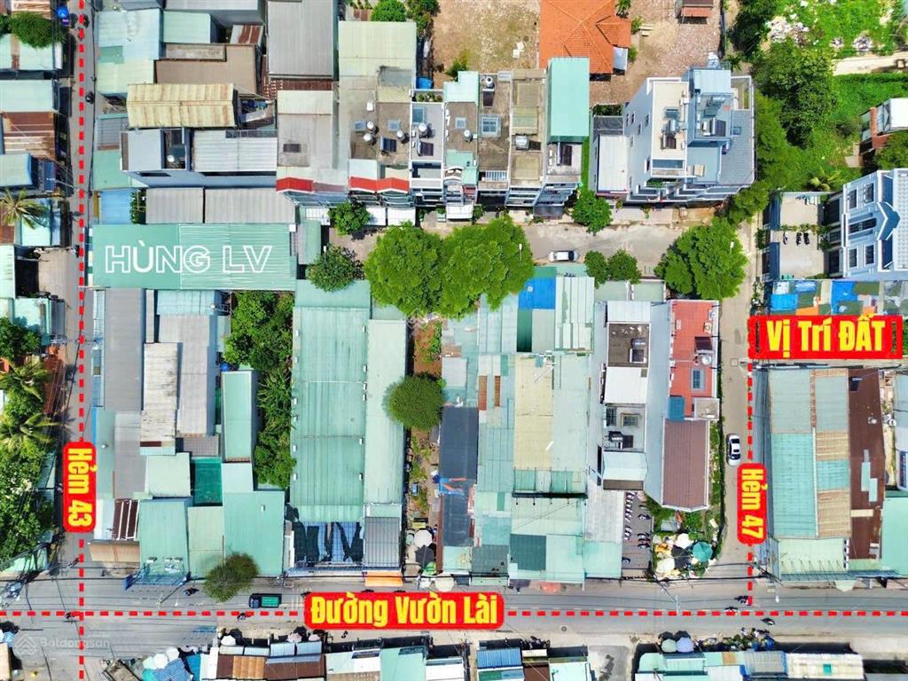 Cần bán lô đất ngay chợ vườn lài 5.3x23m=121.7 m2 full thổ cư. góc 2 mặt thoáng, giá 9 tỷ tl