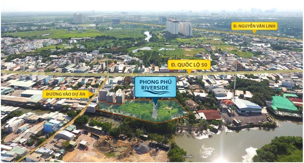 Bán đất view sông thoáng mát quốc lộ 50, bình chánh giá chỉ 5,4 tỷ/96m²  0939 368 ***