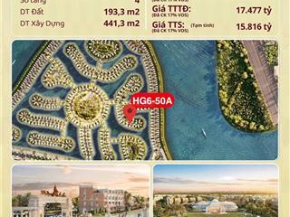 Hg650a bt song lập view hồ hoàng gia vũ yên 193.3m2 giá 15.8 tỷ ( 81tr/m2 ) xây 441m2/4 tầng