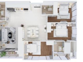 Căn góc sân vườn diện tích 121m2, 3 phòng ngủ, s1.03.01 view sông dự án sun spana tower