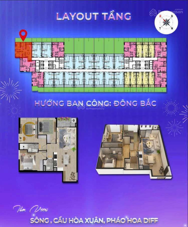 Căn góc sân vườn diện tích 121m2, 3 phòng ngủ, s1.03.01 view sông dự án sun spana tower