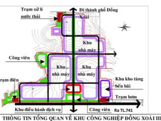 Bán 2 lô đất liền kề trong kcn đồng xoài 3 diện tích 7.891m2 8.337m2 vị trí vàng đầu tư