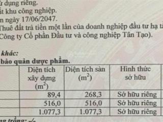 Cần bán xưởng kcn tân tạo, bình tân diện tích 4.200m2 giá 70 tỷ
