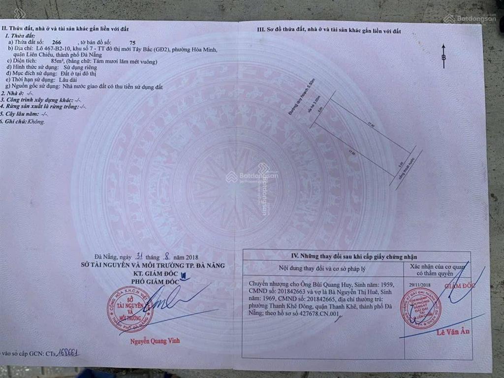 Bán đất mặt tiền hòa phú 10 (gò nảy 5 cũ), dt 85m2 giá 4,6 tỷ