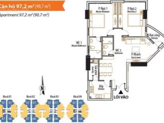 Bán căn 02 phòng ngủ, 97m2 tầng trung, giá tốt nhất, gió mát cả ngày, cam kết giá thật