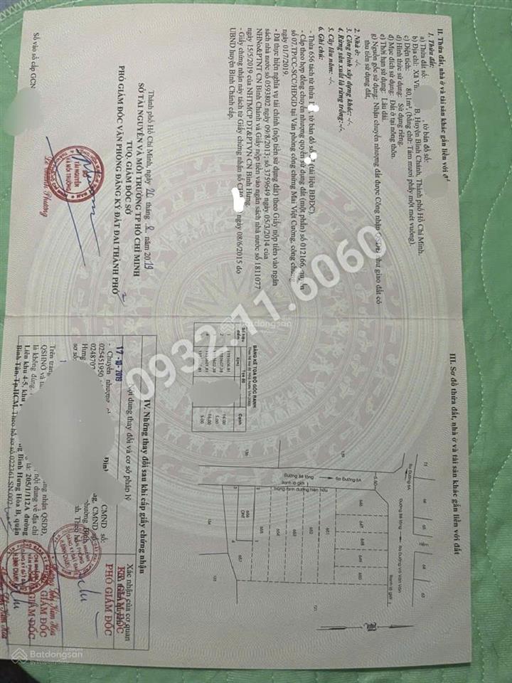 Bán đất đường võ văn vân 80 m2 (sổ hồng full thổ)  2,93 tỷ