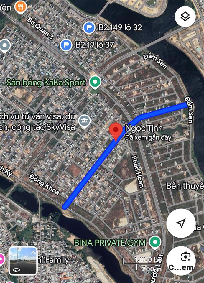 Bán đất trục thông 10m5 ngọc tịnh  nam hoà xuân b2.70 tây bắc  trục 10m5 thông thẳng ra sông