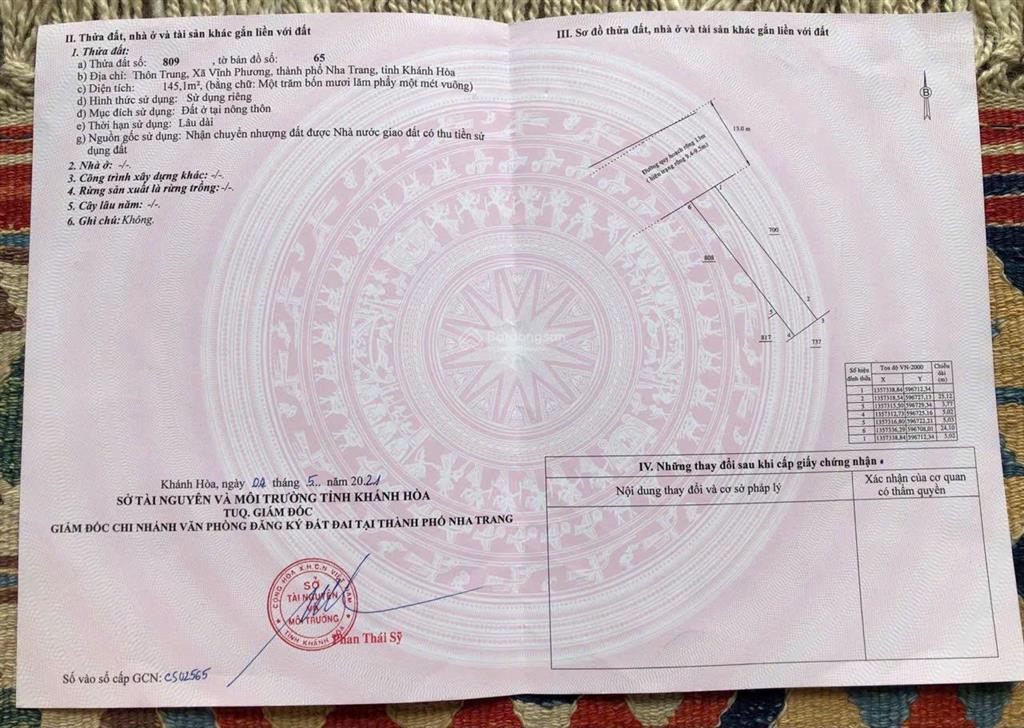 Cần bán nhanh đất mặt đường thôn trung xã vĩnh phương. bán nhanh 16,5tr/m2