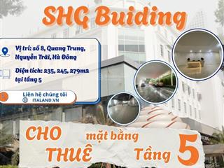 Văn phòng cho thuê giá siêu rẻ chỉ từ 190k/m  shg building, số 8 quang trung, hà đông