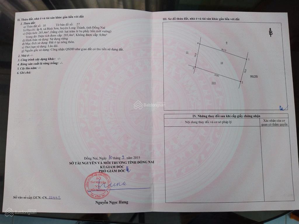 Bán đất thổ cư gần sân bay long thành vị trí đẹp, đường nhựa, gọi ngay chủ 0908 230 ***