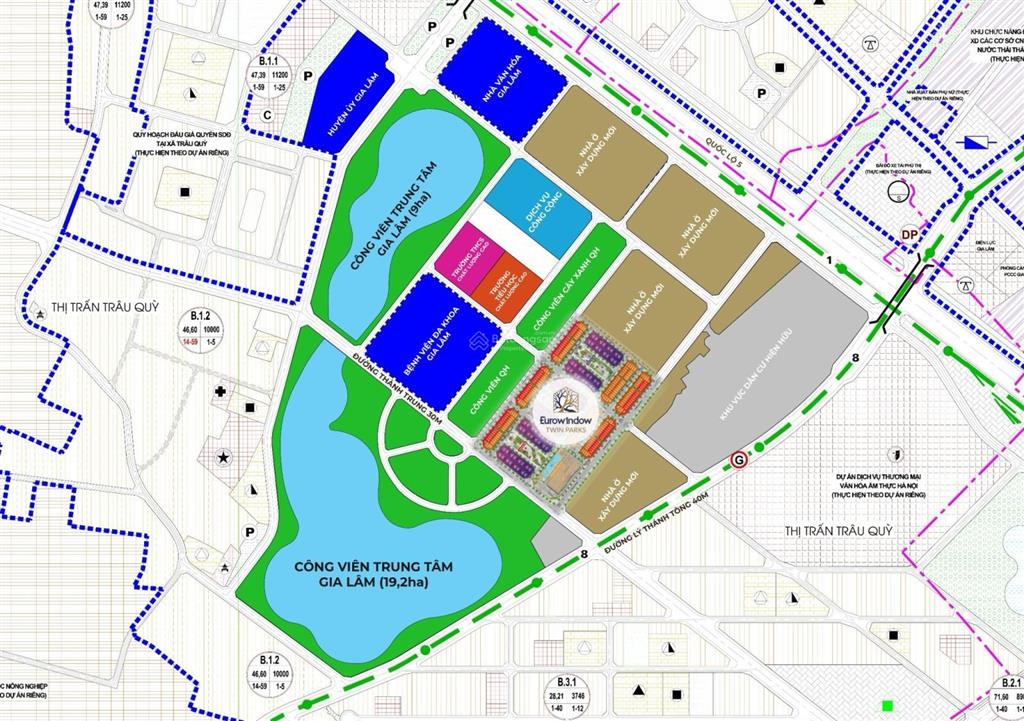 Cần bán gấp btsl dtich 192,5m / mt 11m da eurowindow gia lâm mặt phố thành trung kd tốt
