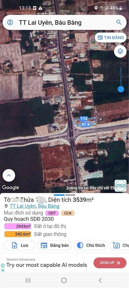 Hạ giá chào thêm 3 tỉ cần bán lô đất 3539m2 ngang 30m mặt tiền ql 13 lai uyên bàu bàng