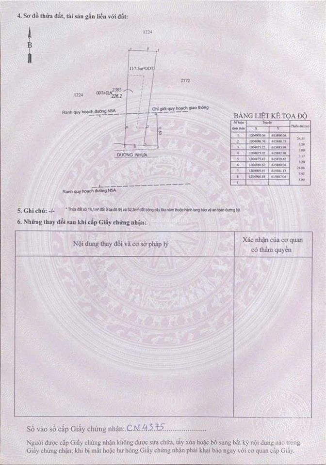 Bán lô đất 226m2 ngang 6.2m giá rẻ vị trí đẹp phường bình thắng gần xa lộ hà nội