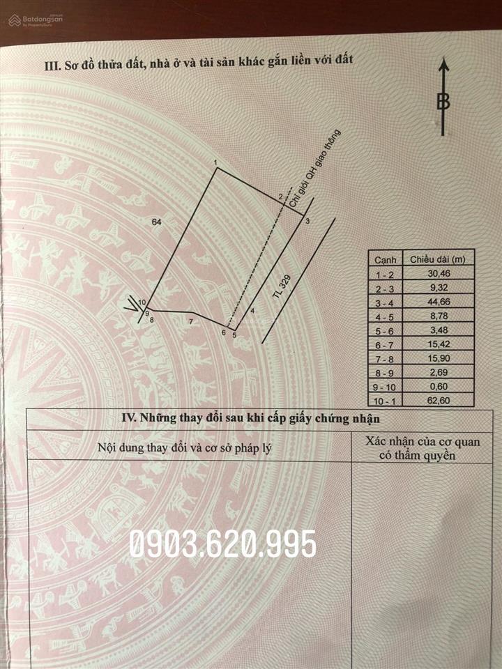 Bán đất mặt tiền 329, đối diện trường kim đồng, hàng hiếm tại xuyên mộc