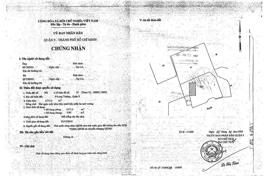 Chính chủ bán lô đất đường tam đa, p. long trường, quận 9, tp. thủ đức