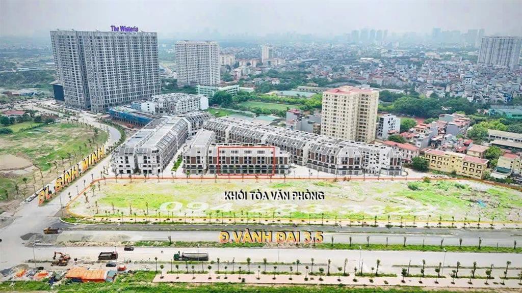 Tôi bán liền kề khu nhật 110m2 áp góc ngay chân chung cư wisteria, xây 5 tầng siêu đẹp, đã có sổ